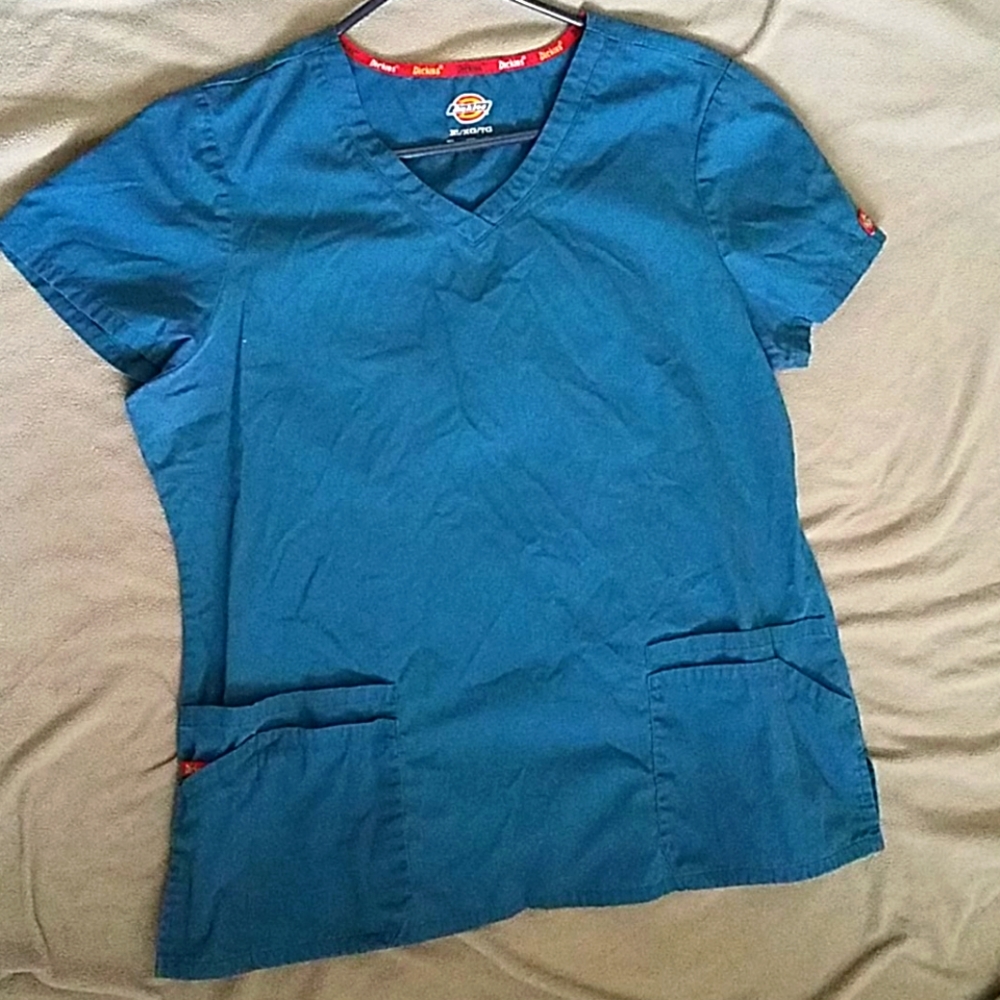 Blue dickies scrub top